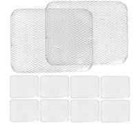 FELTECHELECTR Grille de Cuisson Jetable en Aluminium Argenté 10pcs Maille Fine Rectangulaire pour Barbecue Extérieur et Cuisson Intérieure Pratique