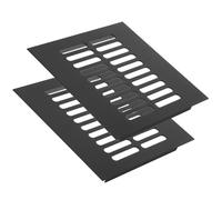 FELTECHELECTR Grille de Ventilation Lot de 2 Noir en Alliage D'aluminium Carrée 150x150 Mm Fonction Aération et Perméabilité d'air pour Meubles et Armoires pour Placard à Chaussures