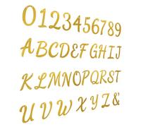 FELTECHELECTR Guirlande Alphabet Pailletée Dorée 26 Lettres et Chiffres 0-9 en Résine Scintillante Décorations D’Anniversaire et Noces D’Or Accessoires Légers pour Fête et Mariage Décoration