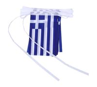 FELTECHELECTR Guirlande de Fanions Carrés Drapeau Grec 14X21 CM 30 Pièces sur 9 Mètres Polyester Résistant pour Décoration Sportive et Fête Nationale Bannière Suspendue pour Intérieur et
