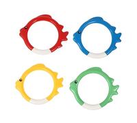 FELTECHELECTR Jouet Anneau De Plongée Et Natation pour Garçon Et Filles Petit Taille Coloré Léger Activités Piscine Été Lot De 4 Pièces Rouge Jaune Vert Bleu