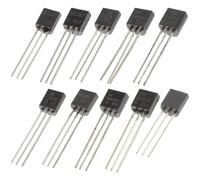 FELTECHELECTR Kit de Transistors Universels en Boîtier Plastique Noir To92 200 Pièces 10 Modèles Différents pour Expériences Électriques et Réparations Électroniques
