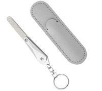 FELTECHELECTR Lime à Ongles et Soigner Manucure en Acier Inoxydable Outil de Manucure Portable Double Face avec Étui Protecteur pour Façonner Ongles Naturels