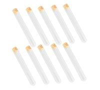 FELTECHELECTR Lot de 10 Tubes à Essai en Verre Transparent à Fond Rond 15X150 MM avec Bouchons en Liège Résistants aux Températures Élevées et Produits Chimiques pour Laboratoire Stockage