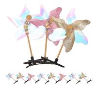 FELTECHELECTR Lot de 11 Barrettes à Cheveux en Plastique et Fer Moulin à Vent à Paillettes pour Garçon et Filles et Adultes, Design Mignon et Large Application Usage Quotidien
