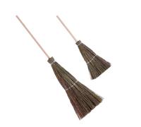 FELTECHELECTR Lot de 2 Balais Décoratifs Miniatures en Bois et Paille Balai à Main Réaliste pour Maison de Poupée Accessoires Décoratifs Légers et Artisanaux pour Jouets et Décoration