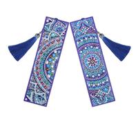 FELTECHELECTR Lot de 2 Marque-pages en Strass DIY en Pu Bleu pour Loisirs Créatifs Motifs Délicats, Décoration Forte et Suivi de Lecture Pratique