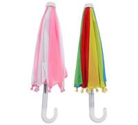 FELTECHELECTR Lot de 2 Mini-parapluies Ajustables en Métal et Tissu, Colorés, Accessoires pour Poupées et Micro-paysages, Mini Parapluies Jouets pour Garçon et Filles, Décorations pour Dioramas