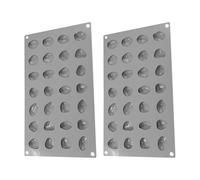 FELTECHELECTR Lot de 2 Moules en Silicone Antiadhésifs 28 Cavités Forme Galets Moules à Mini-Chocolats et Truffes Flexible et Résistant Haute Température pour Pâtisserie Décoration et