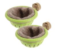 FELTECHELECTR Lot de 2 nids d'élevage pour Oiseaux, nids en Plastique pour canaris, perroquets et pinsons, nichoirs douillets avec Doublure en Coton pour Oiseaux Exotiques d'intérieur.