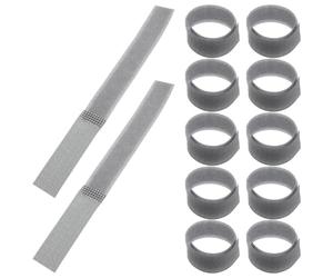 FELTECHELECTR Lot de 20 Sangles Réglables en Polyester Gris pour Fixation Étanche de Bottes et Chaussettes D’Animaux, Bandes Auto-agrippantes 20x180 Mm, Protection Patte Chien pour Promenades