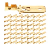 FELTECHELECTR Lot de 200 Cosses à Fourche en Cuivre Pur 63 MM pour Haut-Parleurs Auto Connecteurs à Sertir Non Isolés Bornes de Câbles Électriques Compatibles Système Audio et Klaxon Voiture