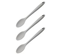 FELTECHELECTR Lot de 3 Cuillères à Mélanger en Silicone Gris Antiadhésives, Cuillères Multifonctions Cuisine Résistantes la Chaleur pour Service et Salade, Ustensiles Pratiques pour Cuisson
