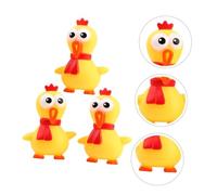 FELTECHELECTR Lot de 3 Jouets à Presser en Latex Jaune de Poulet Qui Crie Sonore à Mâcher pour Chien pour Animaux de Compagnie Réduire Le Stress