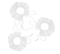 FELTECHELECTR Lot de 3 Mini Colliers Rétro pour Poupées 10-15 Cm en Coton Blanc, Accessoires de Déguisement Vintage Doux pour Habiller Peluches et Loisirs Créatifs