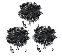 FELTECHELECTR Lot de 3 Paquets de Confettis en Papier Noirs de Notes de Musique Décoration Légère et Festive pour Anniversaire Baptême et Shower 50 G pour Table et Fête