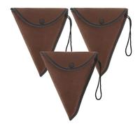 FELTECHELECTR Lot de 3 Pochettes de Rangement pour Ocarina 12 Trous Paquet de Protection en Tissu Coton Épais Marron Résistant aux Chocs Compact Voyage et Transport D’Instruments de Musique