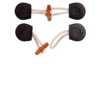 FELTECHELECTR Lot de 4 Paires de Boutons à Bascule en Cuir Pu et Bois de Corne pour Manteaux et Pulls, Décoratifs Surface Brillante, Couleurs Beige, Noir, Marron, Café