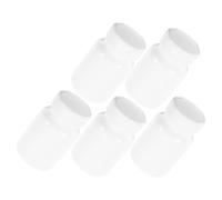 FELTECHELECTR Lot de 5 Piluliers Cylindriques en Pet Blanc 80cc Couvercles, Design Élégant, Grosse Capacité, Rangement Portable de Remède en Voyage