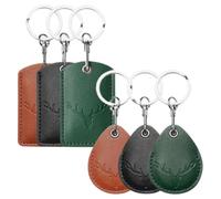 FELTECHELECTR Lot de 6 Porte-clés Décoratifs en Cuir Pu, Étui Porte-clés Dessin Animé, Facile à Transporter Ranger, pour Suspendre Paquet à Main Présents de Fête