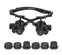 FELTECHELECTR Loupe Frontale Professionnelle pour Bijoux et Horlogerie avec Grossissement 10x-25x, Éclairage LED Réglable, Matériaux Abs et Acrylique, pour Réparation Mécanique Précise