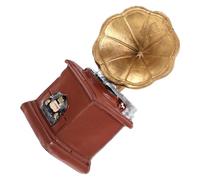 FELTECHELECTR Mini Gramophone Rétro en Résine Modèle Phonographe Miniature Moyen Accessoire Décoratif pour Maison de Poupée Mobilier de Jardin Miniature Décoration