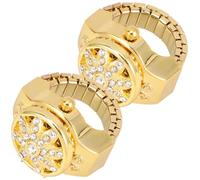 FELTECHELECTR Montre de Doigt 2pcs Or en Alliage de Zinc Montre pour Femmes Design Original et Ornementation Élégante