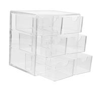 FELTECHELECTR Organisateur Tiroirs Transparent Empilable pour Maquillage Bureau et Bijoux Rangement Multifonction Espace Desktop Optimisé