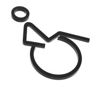 FELTECHELECTR Panneau Toilettes Accessibles Acrylique Noir Mat Symbole Handicapé Signalisation pour Salle de Bain et Wc Indicateur Visuel Clair pour Accessibilité Publique