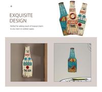 FELTECHELECTR Panneaux Décoratifs Ensemble de 3 en Bois Forme Bouteille de Bière Style Hawaïen Chic Ambiance Estivale pour Décoration Murale Maison et Bureau