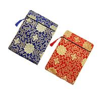 FELTECHELECTR Paquet à Broder Rétro en Brocart Rouge Résistant aux Lot de 2 Pièces pour Écritures Bouddhistes pour Voyages et Activités en Plein Air