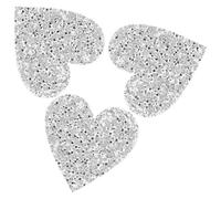 FELTECHELECTR Patchs Autocollants Décoratifs en Résine Lot de 3 de Cœur Strass Argentés pour Chapeaux et Chaussures pour DIY et Loisirs Créatifs