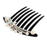 FELTECHELECTR Peigne à Cheveux de Mariage Noir en Cristal et Alliage, 2pcs, Élégant et Facile à Insérer, Décor pour Mariée Lors D'anniversaire ou Fiançailles