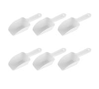FELTECHELECTR Pelles à Glace Poignée Ergonomique Blanches Lot de 6 en Plastique Fond Plat Facile D’accès aux, Trou Suspendre Pratique Cuisine