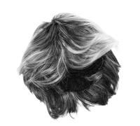 FELTECHELECTR Perruque Homme Grise Courte Confortable Résistante pour Costume Halloween Carnaval Scène