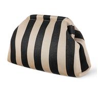 FELTECHELECTR Petit Paquet à Main pour Femme, Paquet Compact en Polyester | Pochette pour Événements et Usage Quotidien, Motif Rayé Chic, Style Classique Élégant
