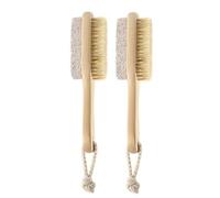 FELTECHELECTR Pierres Ponces Double Face Élimination des Callosités Set de 2 en Bois Poils et Exfoliant pour Peaux Mortes pour Pédicure Professionnelle