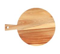 FELTECHELECTR Planche à Découper Acacia Ronde avec Poignée pour Cuisine Billot Boucher Multifonction pour Viande Légumes Fromage et Pizza Résistant