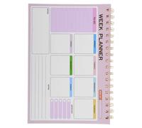 FELTECHELECTR Planificateur Hebdomadaire Rose Spirale en Papier et Fer pour Bureau et École, Carnet D'organisation Priorisation et Suivi des Heures de Travail