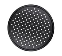 FELTECHELECTR Plaque à Pizza Perforée en Acier au Carbone 32 CM Antiadhésive Plaque de Cuisson Multifonction pour Pizza Crêpes et Gâteaux Ustensile Cuisine Résistant aux Rayures et