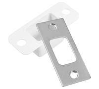 FELTECHELECTR Plaque de Recouvrement Verrou en Acier Inoxydable Argenté Facile à Installer Performance Fiable, Plaque de Gâche Pêne Dormant Renforcée pour Porte en Bois