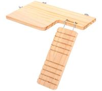 FELTECHELECTR Plateforme Pratique et pour en Bois Beige Hamster Cochon d'Inde Qui Encourage l'exercice Rampe Intégrée pour Cage Intérieure