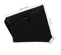 FELTECHELECTR Pochette de Rangement Verrouillable Cadenas à Combinaison, Paquet Sécurisé Noir Résistant aux Éclaboussures, Format A4, pour Documents, Argenté et Objets de Valeur en Voyage