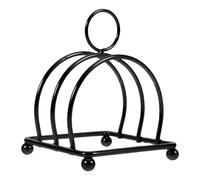 FELTECHELECTR Porte-Toast Multifonction en Acier Inoxydable Noir Support Compact 3 Tranches Présentoir à Cuit Cuisine Rangement pour Sandwichs et Petits-Déjeuners