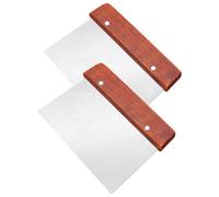 FELTECHELECTR Racloir à Pâte en Acier Inoxydable 2pcs, Ustensile pour Pâtisserie Robuste, Facile à Nettoyer Ranger, Cuisine et Préparation de Pâtes