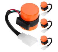 FELTECHELECTR Relais Clignotant 3 Broches 12V avec Avertisseur Sonore Étanche Feu de Signalisation Orange pour Quad Moto Hors-Piste et Sandboard Pack de 4 Pièces Mini Clignotants