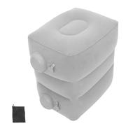 FELTECHELECTR Repose-Pieds Gonflable Voyages en Avion, Coussin de Repose-Pieds de Voyage Portable, PVC et Flocage, 3 Couches de Hauteur, pour Avion et Train, pour Voyageurs