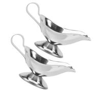 FELTECHELECTR Saucière en Acier Inoxydable 90 Ml Lot de 2 Pichets à Sauce pour Vinaigrettes Sirop Chaud et Beurre Fondu Ustensiles de Table Professionnels pour Restaurant Bar et Maison