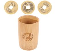 FELTECHELECTR Set de Jeu de Divination Chinois avec Pot Bambou et Cuivre Outil de Tirage pour Feng Shui et Jeux de Fortune Accessoire Bouddhiste pour Maison et Temple