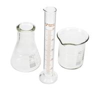 FELTECHELECTR Set de verrerie de laboratoire avec bécher fiole et cylindre gradué en verre pour mesures précises et usage expérimental